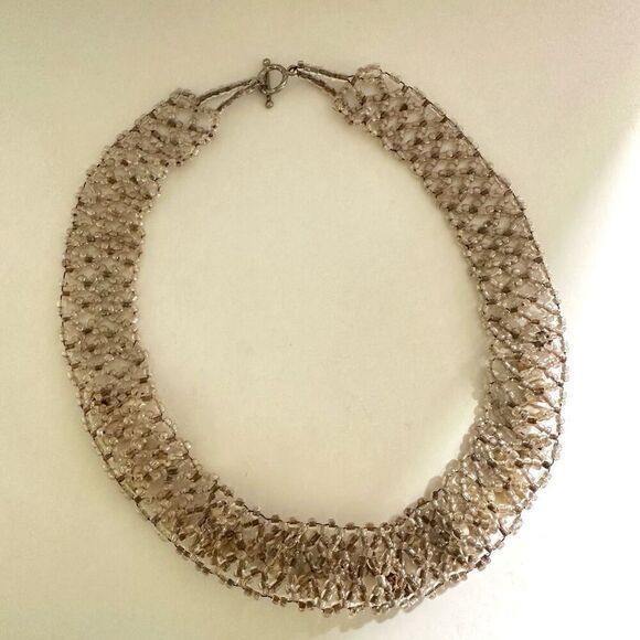 Beaded collar stone choker necklace - Picture 8 of 11